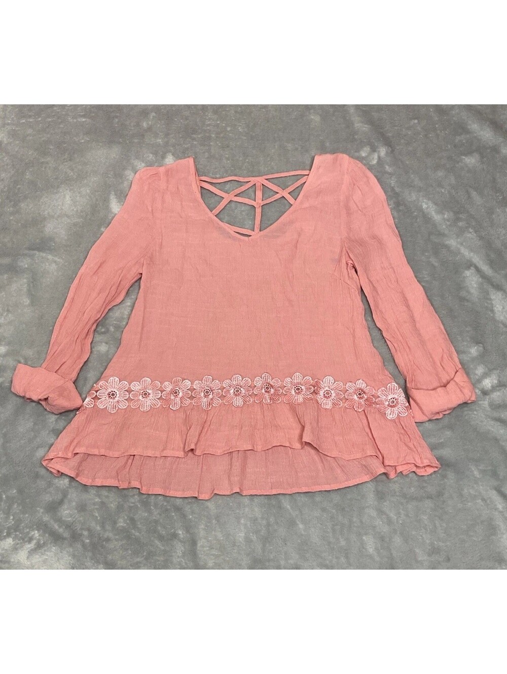 Mine Anthropology Brand Women's Top Size Small Long Sleeve Ladder Back